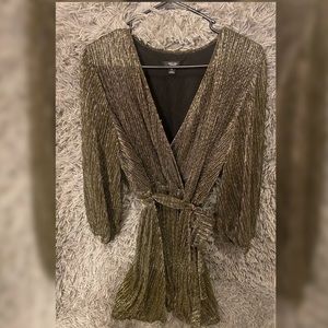 Verawang short black and gold dress